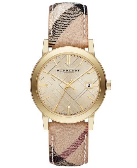 Burberry Watch, Women's Swiss Haymarket Strap 38mm 